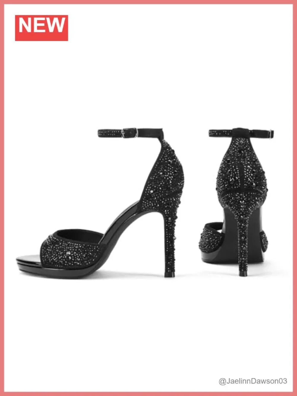 4.3IN Platform Stiletto Heeled Sandals Adjustable Ankle Strap Faux Leather